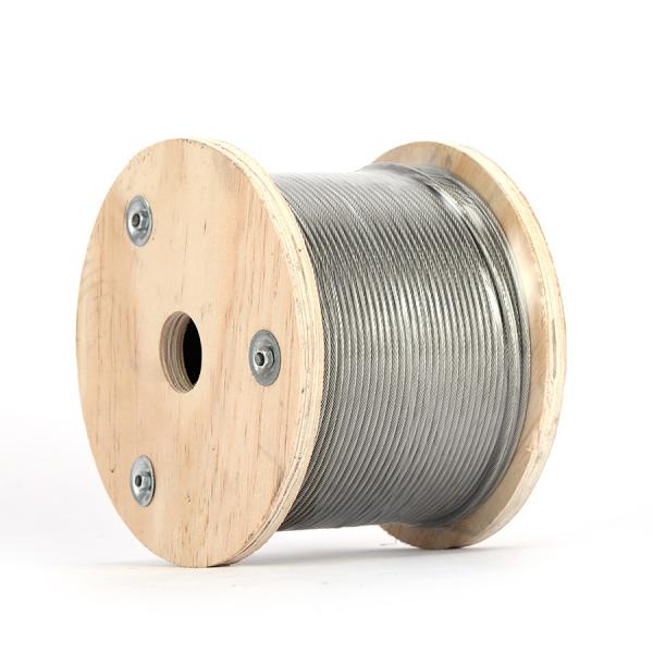 304 316 Stainless Steel Wire Rope Single Strand Rope / 6mm Stainless Steel Wire