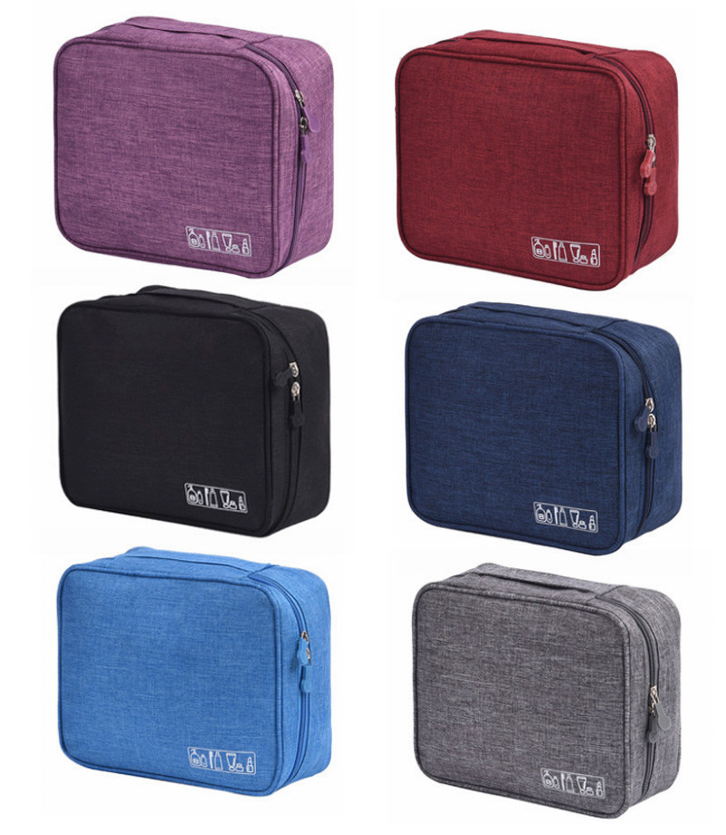 China Supplier Custom Square Cosmetic Toiletry Bag With Zipper Waterproof