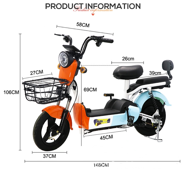 Unisex Electric City Bike 350W Electric Scooter 48V 12ah Full Suspension Fat Ebike