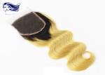 Ombre Color Brazilian Hair Lace Closure , Weave Lace Closure Human Hair
