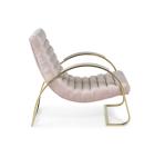 5 Star Hotel Pink Brushed Velvet Modern Single Sit Armchair Customization