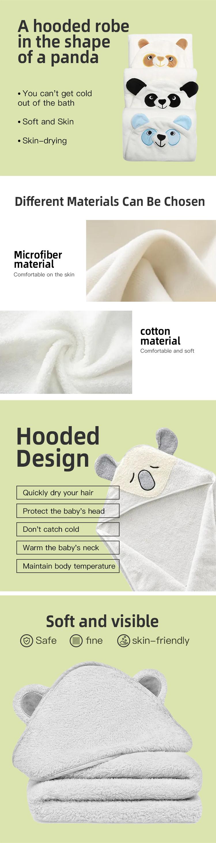 Knitted Baby Cape Bath Towel with Customized Logo and Adorable Elephant Print Design