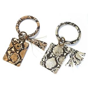 China Brass Plating Round Wristlet Keychain ROHS Approved With Wallet factory