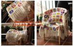 Countryside Handmade crochet hook Daisy blanket, Cashmere knitted blanket throw,