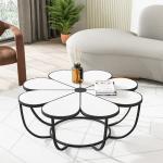 Nordic Flower Shape Hotel Lobby Furniture Metal Leisure Marble Tea Table