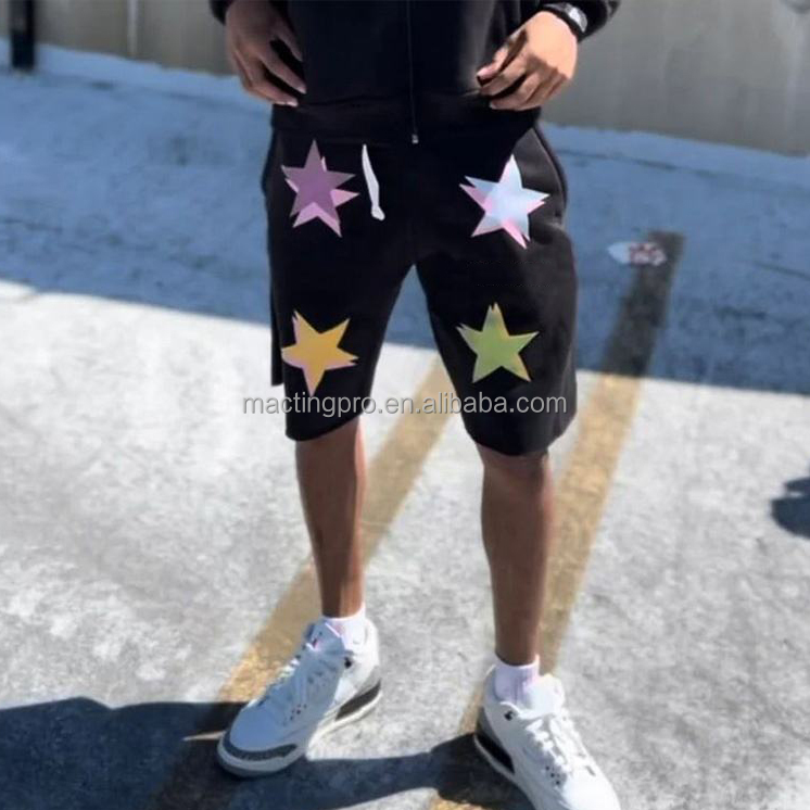Customized Labels Mens Sweat Shorts Distressed Cut Raw Hem Edge Shorts for Sports