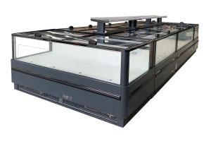 China R290 Combined Plug-In Ventilated Island Freezer With Ultra Large Glass Window factory