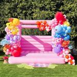 Commercial Grade Light Pastel Color Bounce House Inflatable Jumping White Bouncy