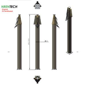 China 15m lockable pneumatic telescopic mast 30kg payloads 2.8m closed height for antenna poles factory