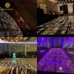 Rental 3D mirror golden starry starlit LED dance floor for sale