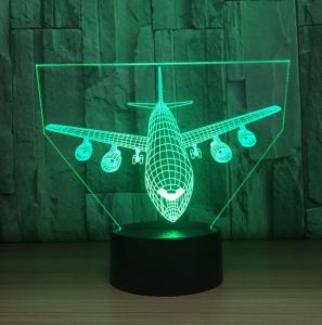 China Airplane Shape 7 Colors Change 3D LED Night Light with Remote Control Ideal For Birthday Gifts And Party Decoration factory