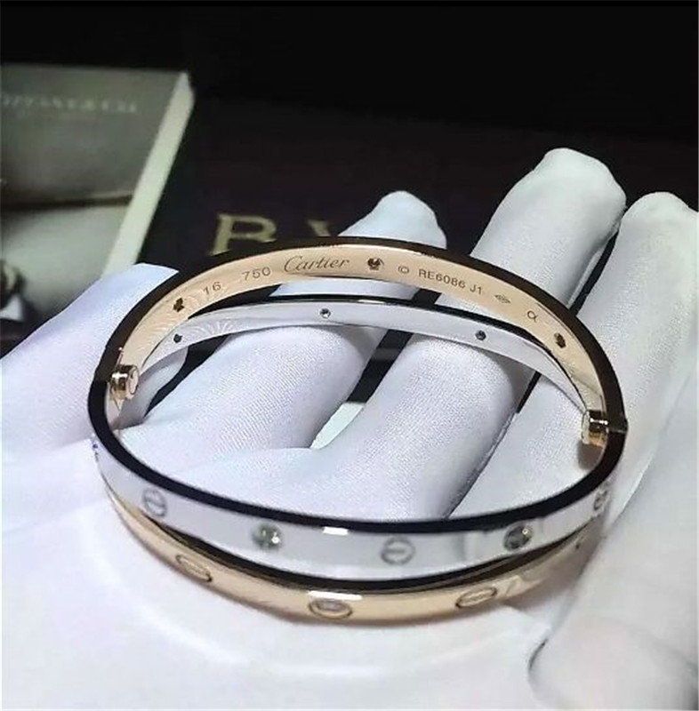 C Double ring bracelet Love bracelet, 18K gold. With a screwdriver. Jewelry factory in Shenzhen, China