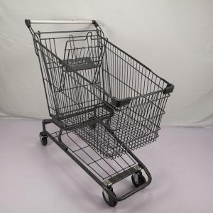China 150L American Style Supermarket Shopping Trolley PU Wheel Grocery Trolly Cart factory