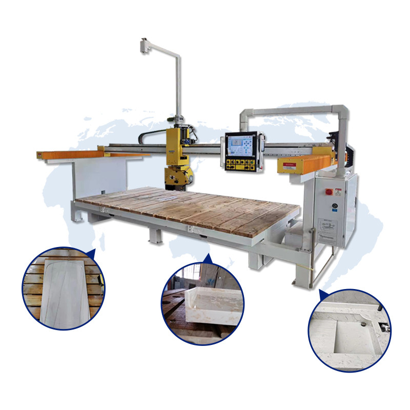 5axis Table Granite Marble Cutting Machine CNC Bridge Saw Sink Kitchen Countertop