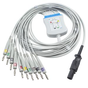 China Mortara 60-00180-01 60-00181-01 Q-Stress EKG Cable And Leadwires 12 Pin IEC Banana 4.0 factory