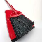 Household Angle Dust Push Broom Clip On Dustpan Set 48 Inches Low Edge Rubber