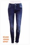 69%Cotton 8.5oz Jeans Stretchable Satin Denim Fabric For Women Children