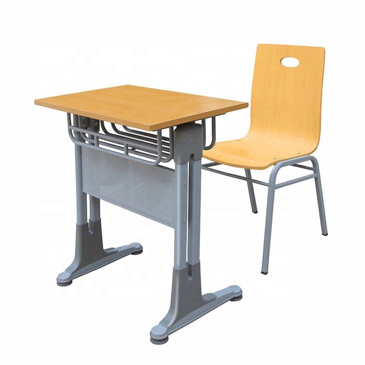 Wooden Height Adjustable Primary School Table And Chairs