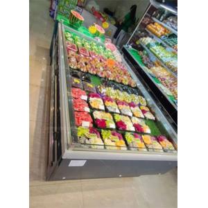 China Square Open Type Supermarket Island Freezer Store Vegetable Fruit Display Case 700L on sale
