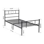 Durable Silver Metal Platform Bed , Heavy Duty Bed Frame Rust Proof