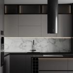 Environmental Friendly Cupboard Complete Sets Modular Melamine Wooden Kitchen