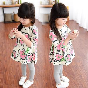 China 2016 Fashion Girl Colorful Kid's Dress long sleeve Floral Dancing Dress Prince Style Q163 factory