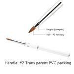 #2~#24 100% Kolinsky Sable Nail Art Brush White Metal Handle Oval Nail Brush
