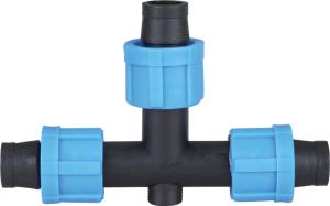 China Tee Drip Tape Fittings Irrigation Pipe Fittings Smooth Internal Surface factory