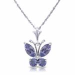 14K Solid Gold Angara Natural Tanzanite Solitaire Pendant Necklace For Women