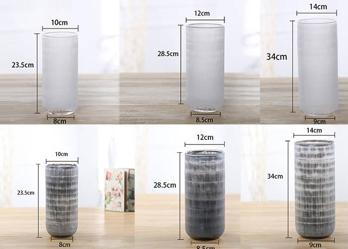 Hand Blown Glass Vase Gray White Color Fashionable Appearance