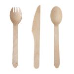 Disposable packing mini cutlery set wooden wooden fork /knife and paper napkin