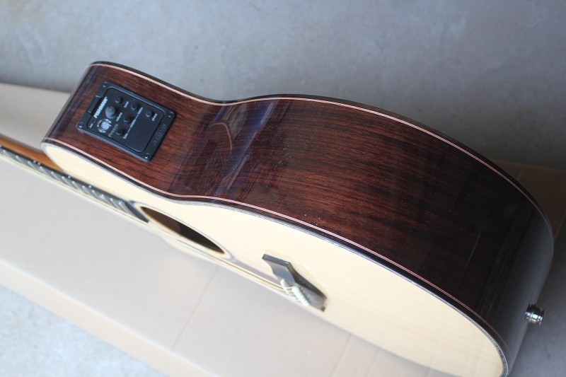 Ebony finggerboard 41-inch cutaway 916 natural wood color left handed acoustic guitar, Spruce,fishman pickup EQ