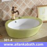 2016 new model fashion blue white color basin sanitary ware colorful art basin