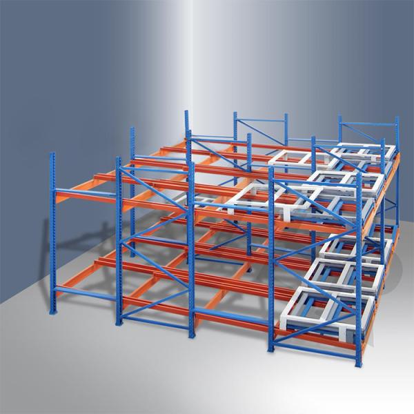 Q235B Or Q355B Steel Push Back Warehouse Racking High Density Pallet Racking 2–6