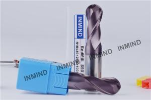 China HRC55 End Mill Cutting Tools , Standard Carbide End Mill Cutter 100 mm Length factory