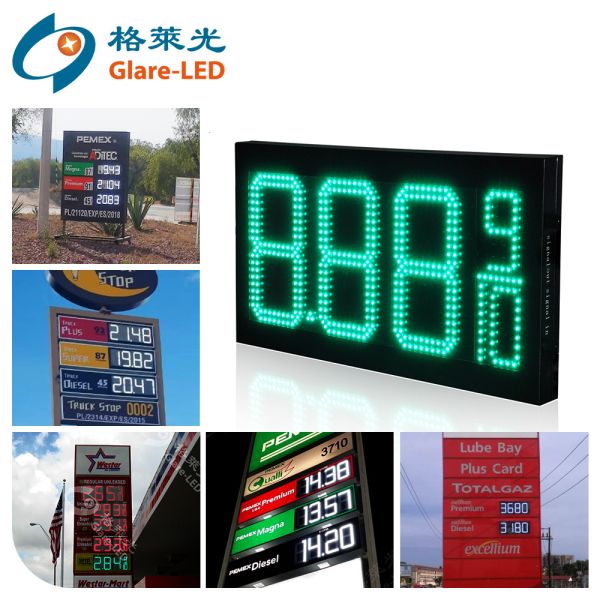 China High Brightness 8"-32" Digit Height LED Gas Price Sign with 5000-8000cd/m2 and 2 Years Warranty for Gas Stations factory