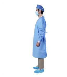 China Breathable Disposable Isolation Gown Disposable Protective Gowns 35 - 60gsm Weight factory
