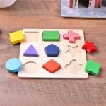 Sorting Wooden Montessori Baby Toys Geometric Wooden Blocks 15cm Preschool