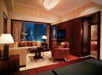 Commercial Mahogany Finished Hotel Bedroom Furniture Sets With Corner Table