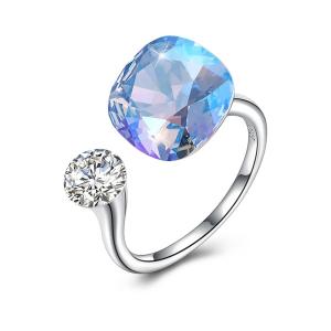 China 3.43 Gram 0.5cm Sterling Silver Jewelry Sets 925 Graduation Open Band Diamond Ring factory