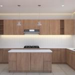 Customized Modern Luxury Modular Kitchen Cabinet Lacquer Wood Grain Kitchen