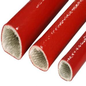 China Soft Elastic Silicone Coated Fiberglass Insulation Sleeving High Temperature factory