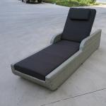 Chaise Lounge Outdoor Rattan Wicker Sun Bed Hotel Wooden Backrest Adjustable
