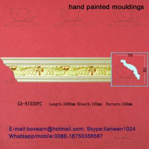 China Hand Painted PU Carved Cornices Moulding factory
