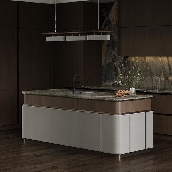 Luxury Complete Full Set EB Board Kitchen Cabinet Manufacturer Furniture Solid Wood Walnut Flat Pack Kitchen Cabinets