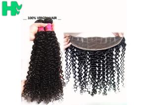 China 100% Human Virgin Hair 13*4 Closure Deep Curly With Baby Hair 8-24 inch factory