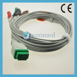 China GE-Marquette One-piece 5-Lead ECG Cable with leadwires, AHA, Snap,11pin factory