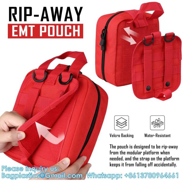 Tactical First Aid Pouch, Molle EMT Pouches Rip-Away Military IFAK Medical Bag Outdoor Emergency Survival Kit Quick