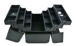 Custom Professional Makeup Train Case , Black Portable Makeup Case