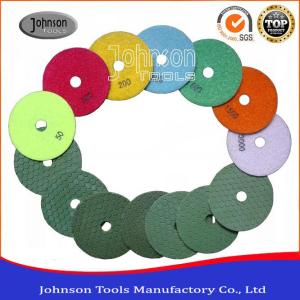 China 4 Inch 3 Step Wet Diamond Polishing Pads For Marble Granite factory